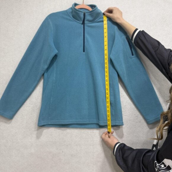 Orvis Trout Bum Sweater Mens Medium Blue Fleece Quarter Zip Pullover Outdoor - Picture 5 of 8